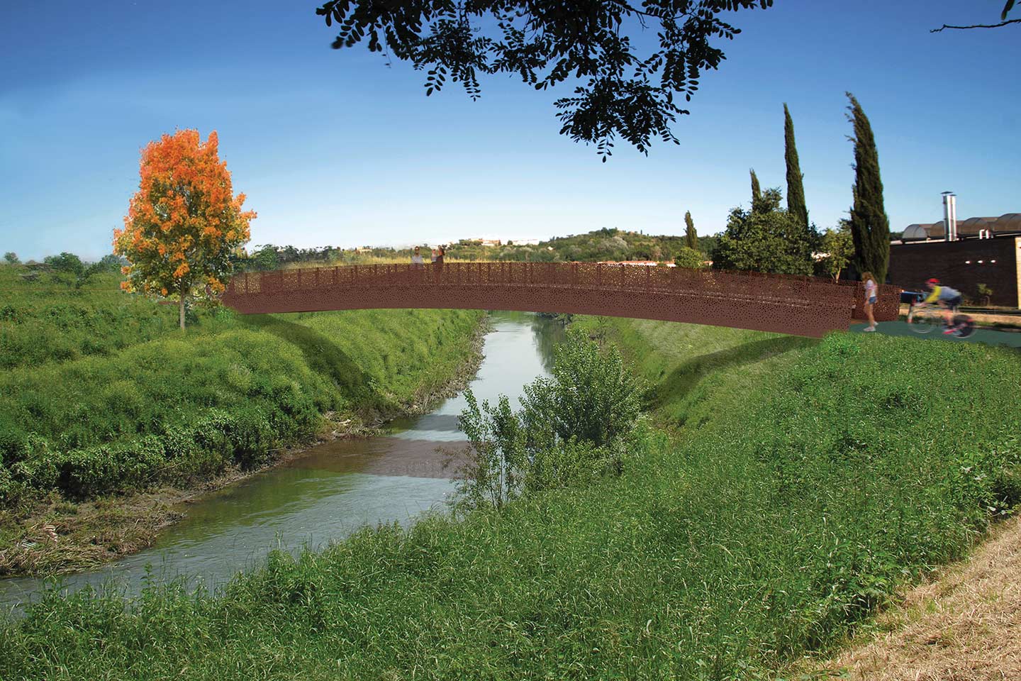 Passerelle cyclable et piétonne à Ponte a Egola