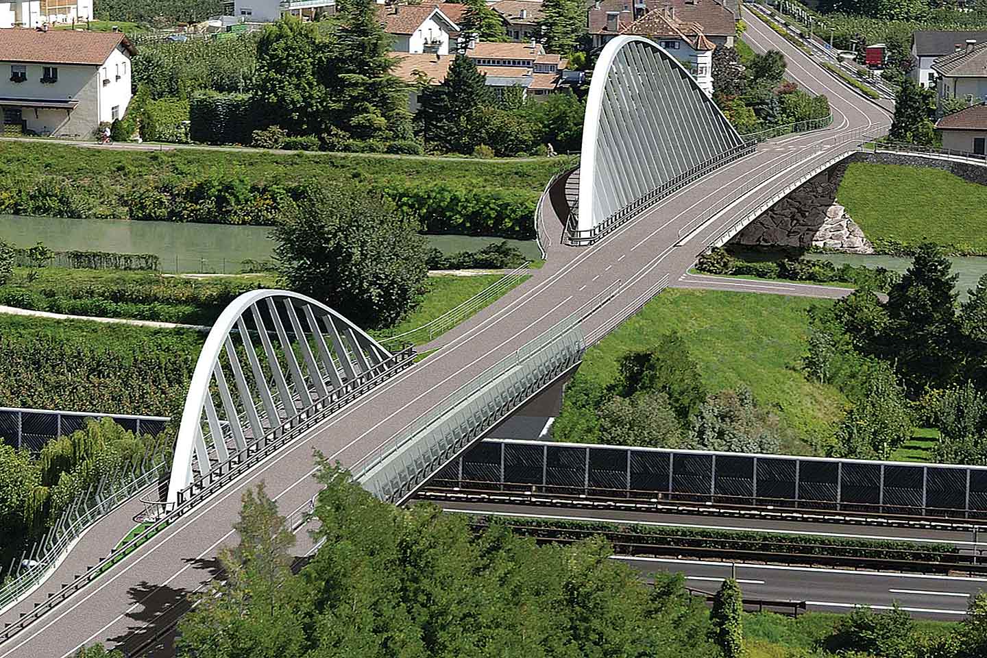Bridge over the Adige river in Egna